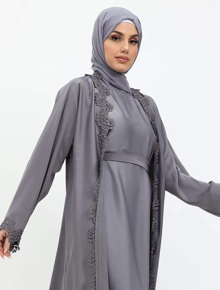 Grey 2 Piece Amara Abaya